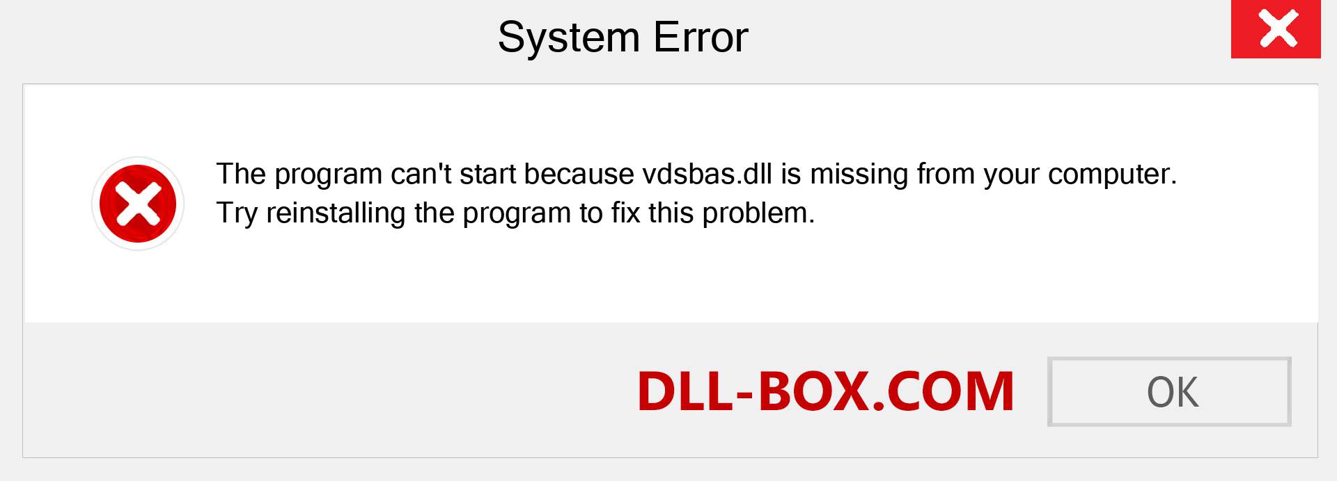  vdsbas.dll file is missing?. Download for Windows 7, 8, 10 - Fix  vdsbas dll Missing Error on Windows, photos, images
